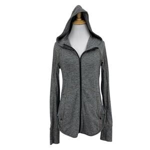 Athleta Jacket Womens XXS 2XS Gray Heather Pacifica Baja UPF Full Zip Thumbholes
